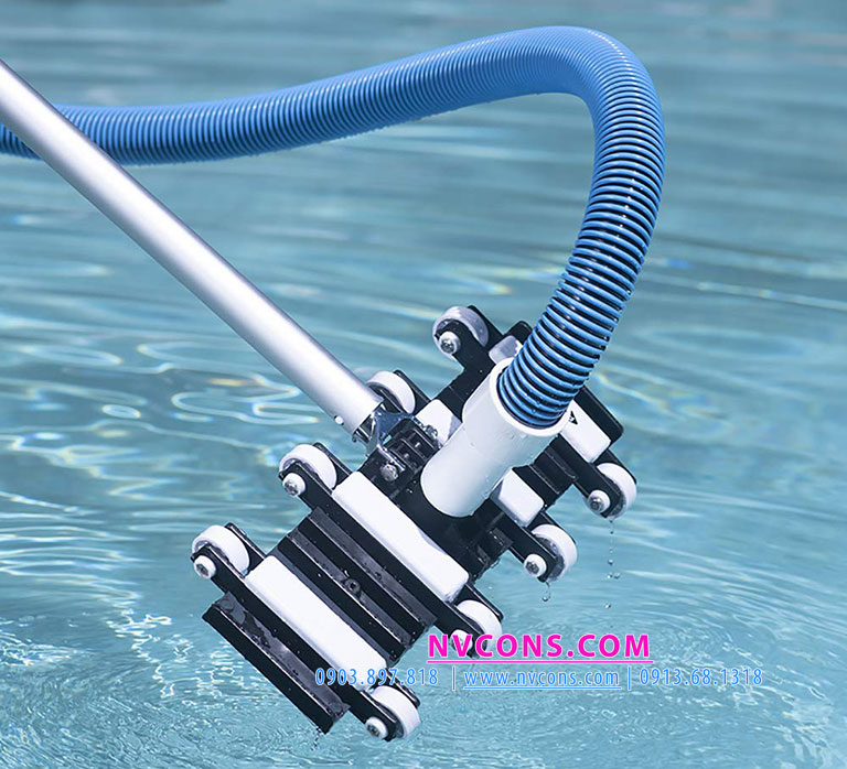 Bàn hút hồ bơi 8 bánh xe kết hợp ống mềm