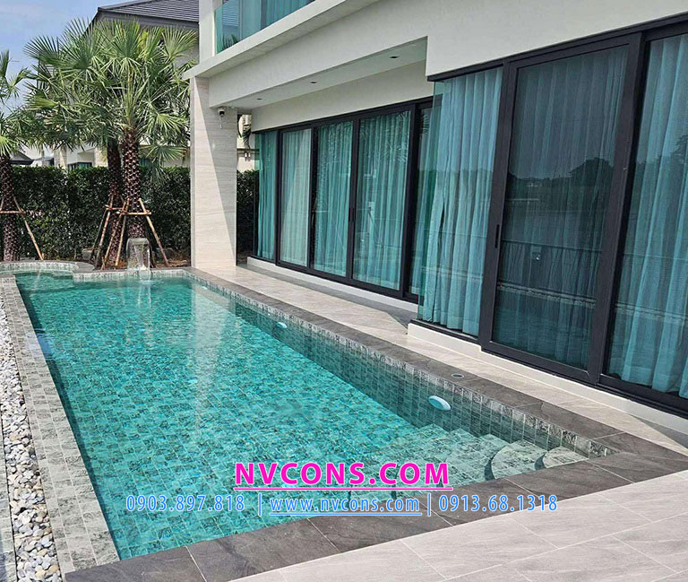 Bảng báo giá thi công bể bơi gia đình trọn gói chuyên nghiệp từ Nvcons