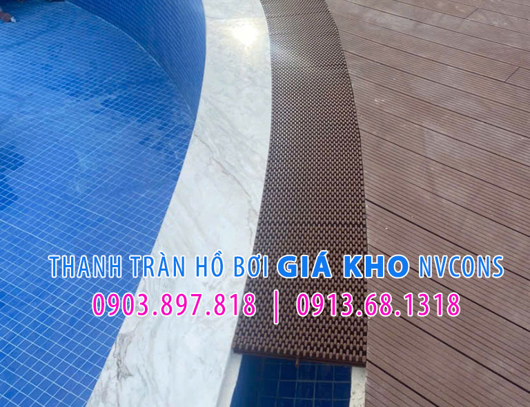 Cung cấp và lắp đặt thanh lam tràn bể bơi màu nâu