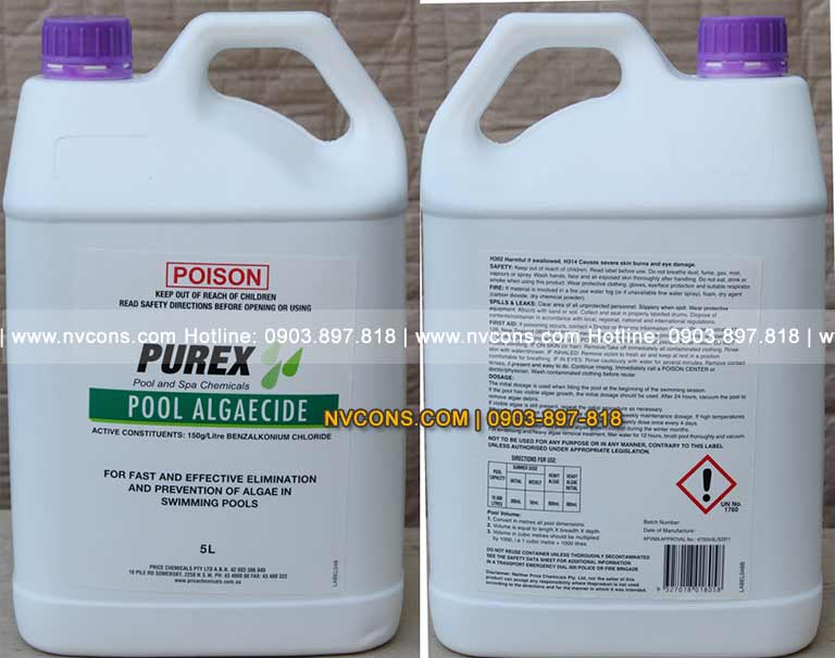 Nhà phân phối hóa chất diệt rêu hồ bơi Purex