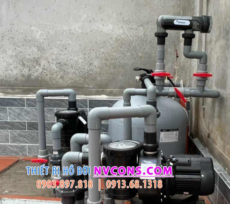 NVCONS lắp đặt thiết bị bơm lọc SB30 hồ bơi gia đình