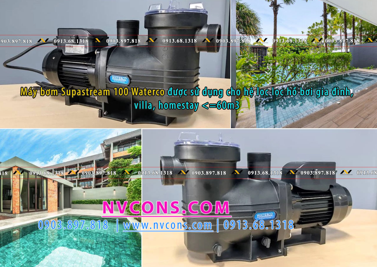 Sử dụng bơm cho hệ lọc tuần hoàn bể cảnh hồ bơi jacuzzi