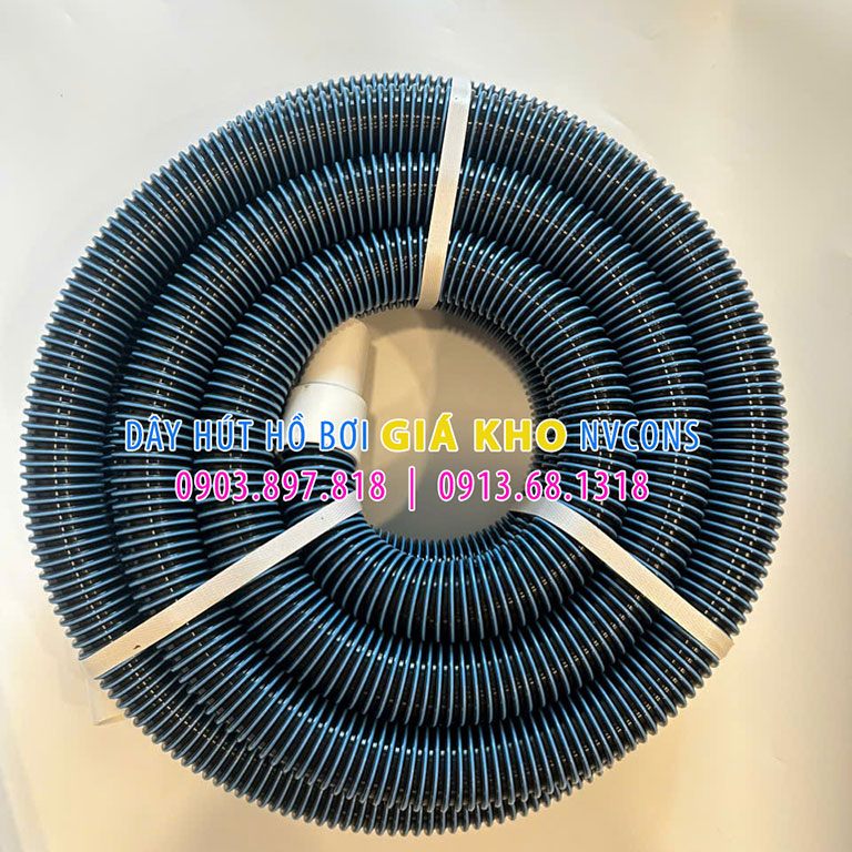 Ống mềm hút cặn bể bơi 9m 2 lớp xám xanh dày