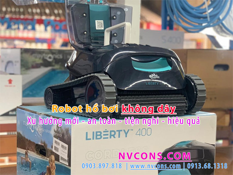 Robot hồ bơi không dây phát triển bơi Dolphin Maytronics