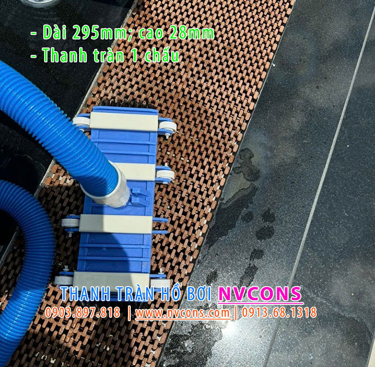 Thành tràn bể bơi 30cm màu nâu sang trọng