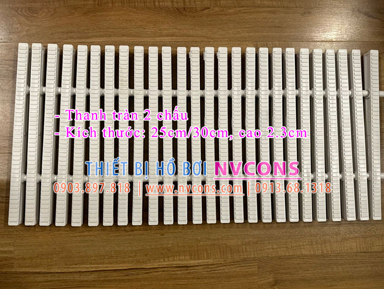 Thanh tràn hồ bơi 2 chấu nhựa ABS giá kho tại TPHCM