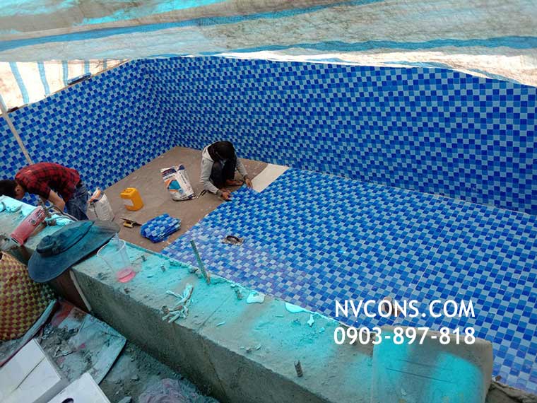 Nvcons thi công bể bơi gia đình tại Đồng Tháp