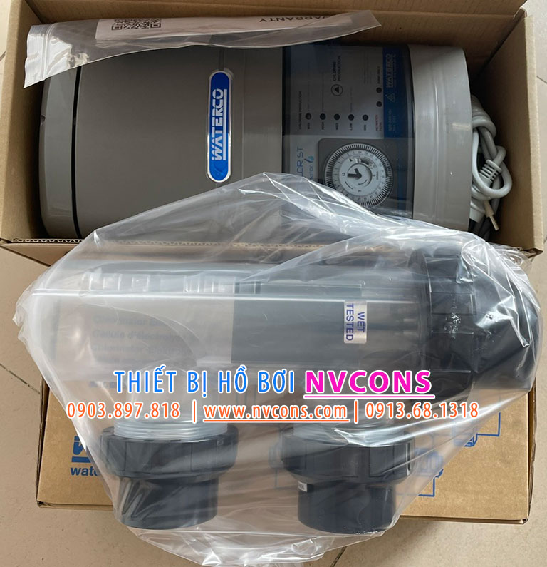 Thiết bị điện phân muối Waterco công suất 20g tự động tạo clo khử trùng