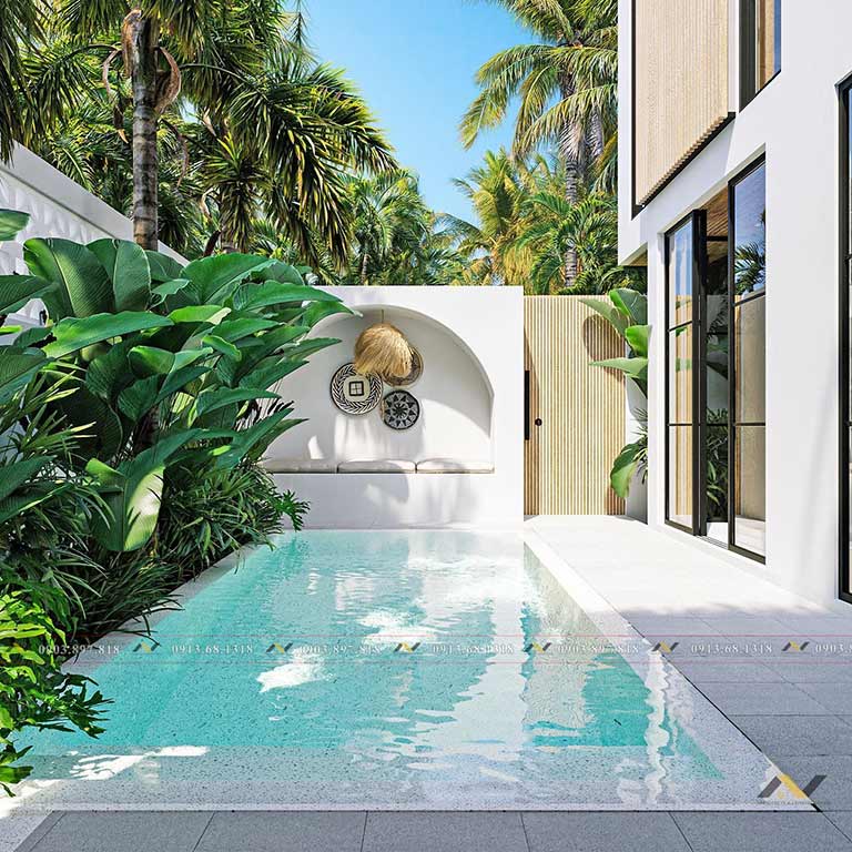 Thiết kế hồ bơi biệt thự gia đình đẹp tại Ninh Kiều Cần Thơ 2023